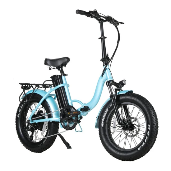 City bike elettrica da beach cruiser pieghevole con pneumatico grasso da 20 pollici con batteria al litio